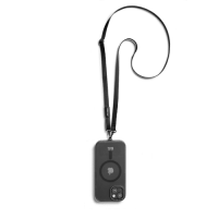 Black Leatherite Crossbody Phone Lanyard - Strap